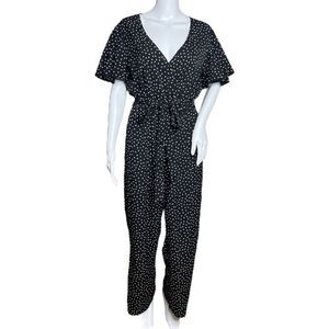Suki So Jumpsuit Womens Medium Black White Polka Dot Retro‎ Feminine Preppy Boho